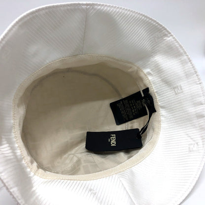 FENDI hat FXQ801 Nylon white Zucca logo stripe L