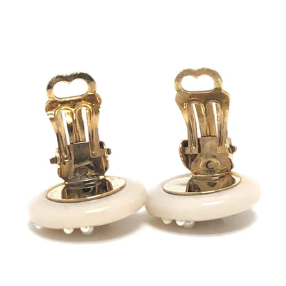 CHANEL Earring plastic beige 03P CC COCO Mark