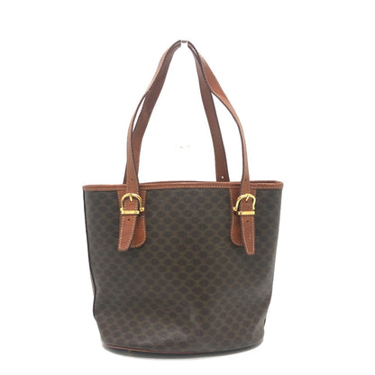 CELINE Tote Bag PVC / Leather Brown vintage Macadam Bucket Type Women