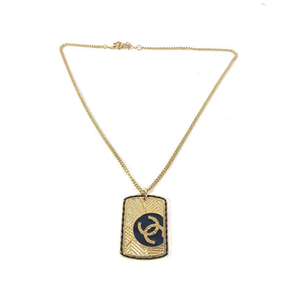 CHANEL Necklace Gold Plated gold B24C COCO Mark CC Dog Tag