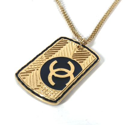 CHANEL Necklace Gold Plated gold B24C COCO Mark CC Dog Tag