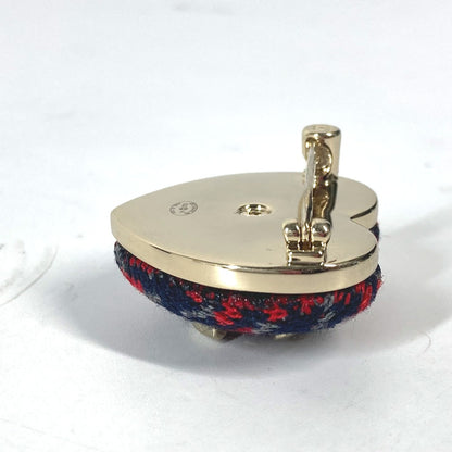 CHANEL Brooch tweed Navy x red B22K Heart COCO Mark CC Women