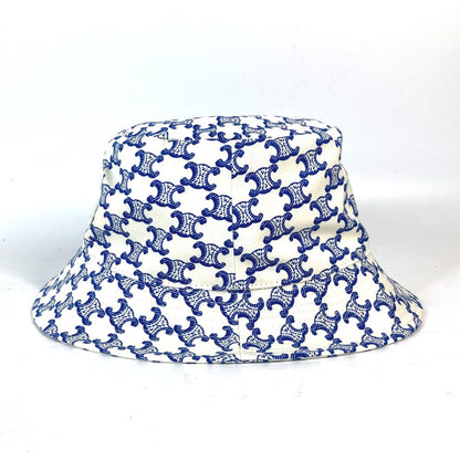 CELINE hat 2AUE5460U cotton White x blue Monogram triomphe logo unisex(Unisex) S