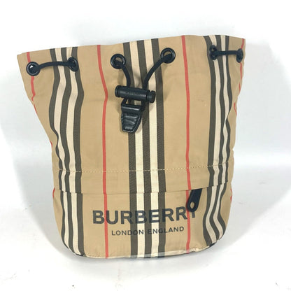 BURBERRY Pouch Nylon beige logo check drawstring bag Women(Unisex)