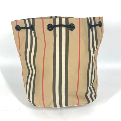 BURBERRY Pouch Nylon beige logo check drawstring bag Women(Unisex)