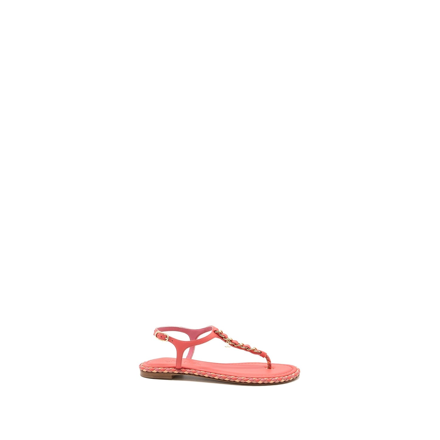 Chanel Size 36 Leather Chain Sandals Pink/ Multicolour LGHW