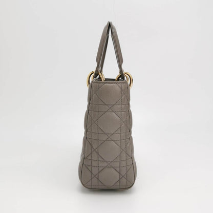 Lady Dior ABCdior 2017 Grey Cannage Lambskin Leather Handbag