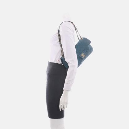 Chanel Classic Flap Seasonal 2012-2013 Calfskin Leather Navy Shoulder Bag