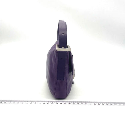 Fendi Baguette Vintage Purple Lambskin Leather Shoulder Bag Silver Hardware