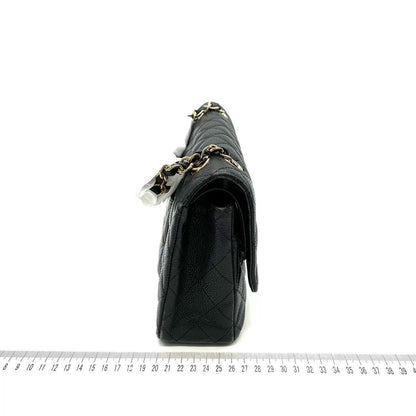 Chanel Classic Flap Medium Black Caviar Leather with 24k Gold Hardware, 2008-2009