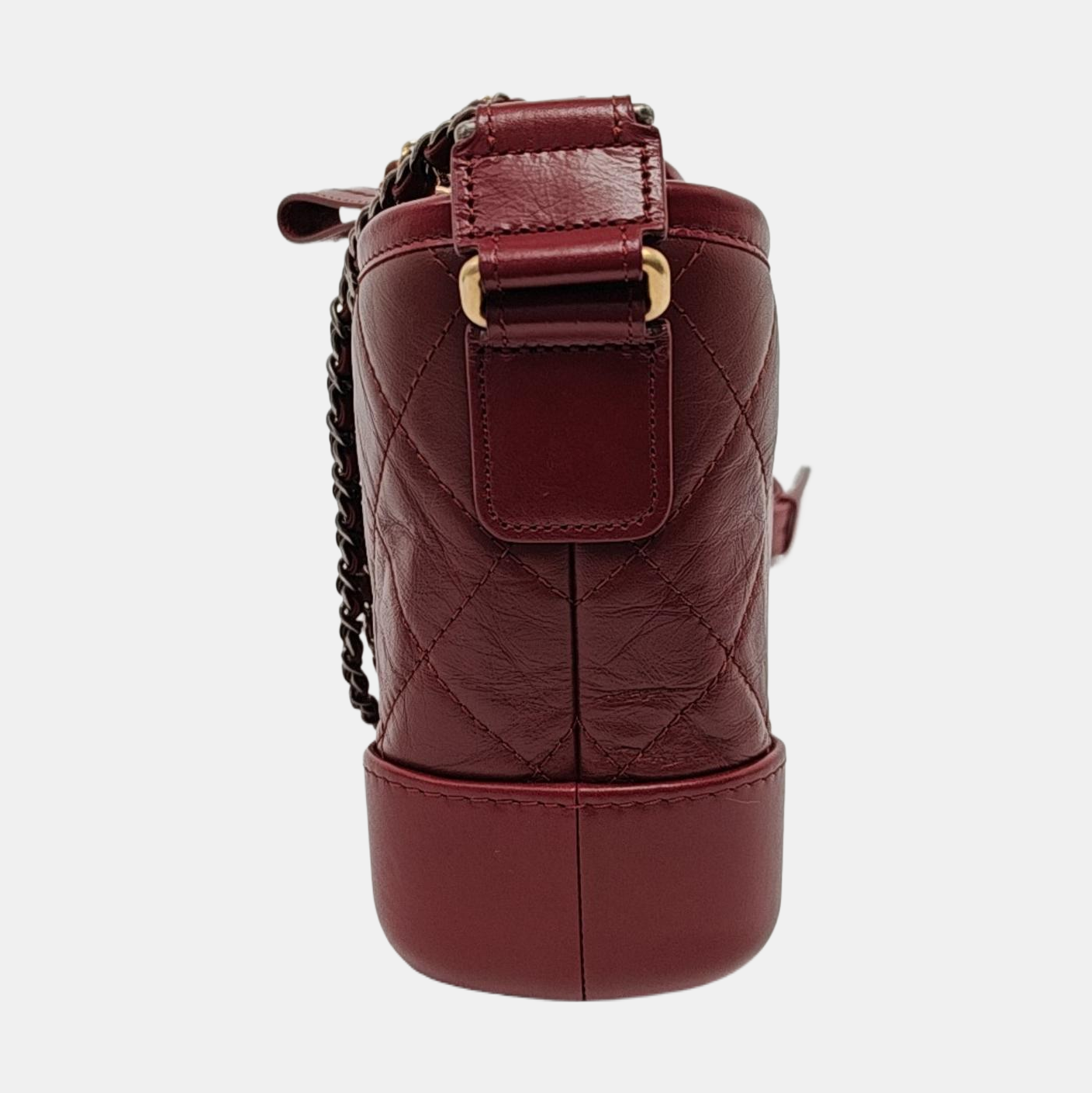 Chanel Gabrielle Hobo Burgundy Leather Small Crossbody Bag
