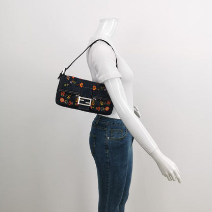 Fendi Baguette Denim with Floral Beads 25 Anniversary Special Collection