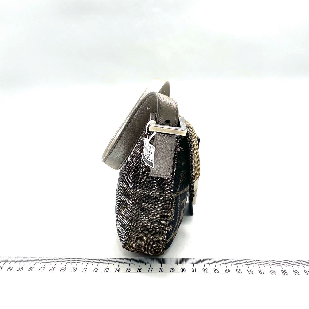 Fendi Baguette Iridescent Brown Zucca Print with Crystal Buckle