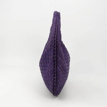 Bottega Veneta Veneta Hobo Medium Purple Intrecciato Leather Bag