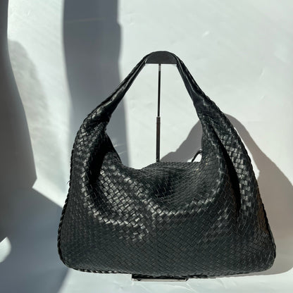 Bottega Veneta Veneta Hobo Maxi Black Leather 51cm