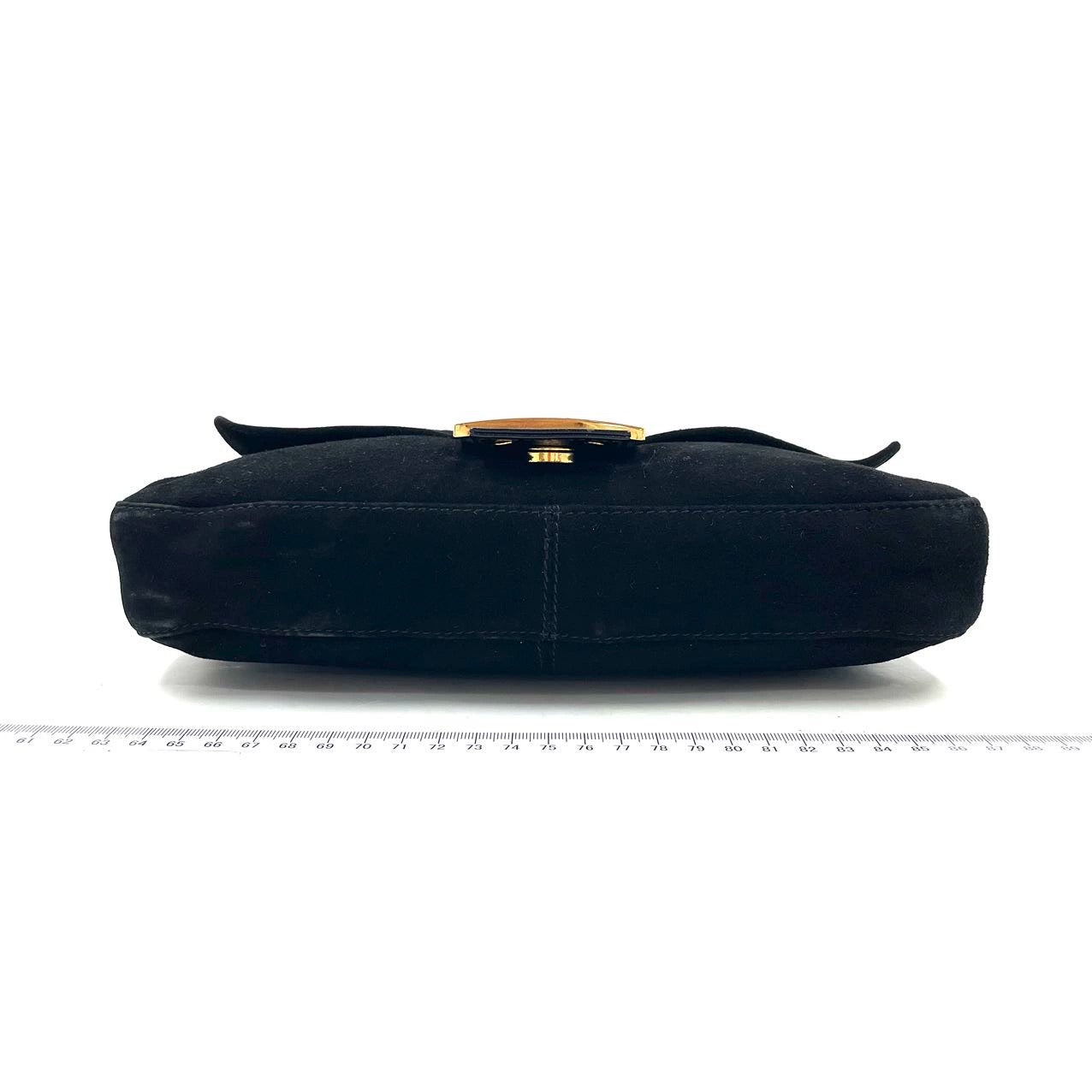 Fendi Baguette Black Suede Leather Shoulder Bag