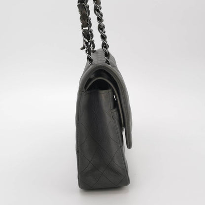 Chanel Classic Flap 2005 Grey Lambskin Leather with Silver Hardware