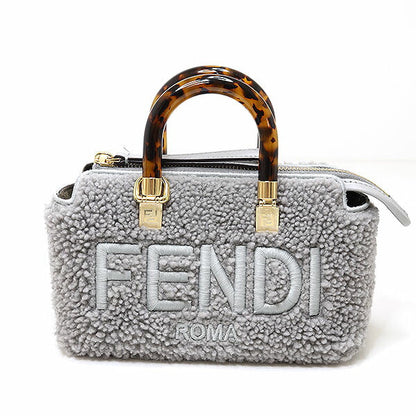 FENDI Handbag 8BS067 leather gray By the way mini