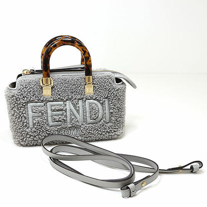 FENDI Handbag 8BS067 leather gray By the way mini