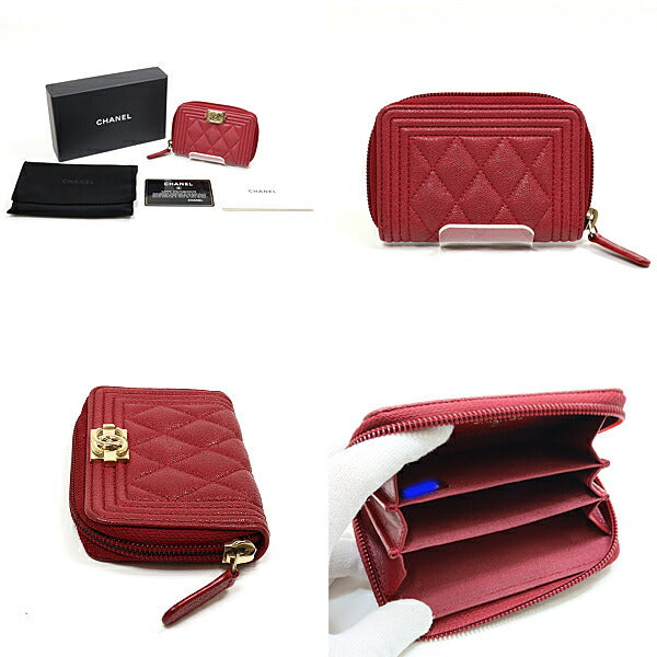 CHANEL Coin case Matt caviar skin Red Boy chanel