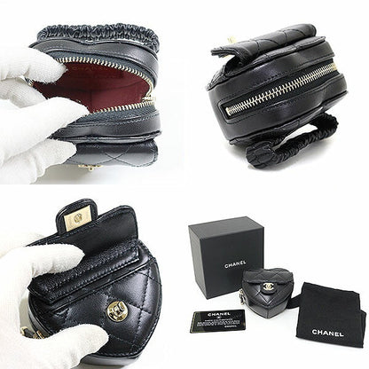 CHANEL Coin case AP2786 lambskin black Heart-shaped arm coin case