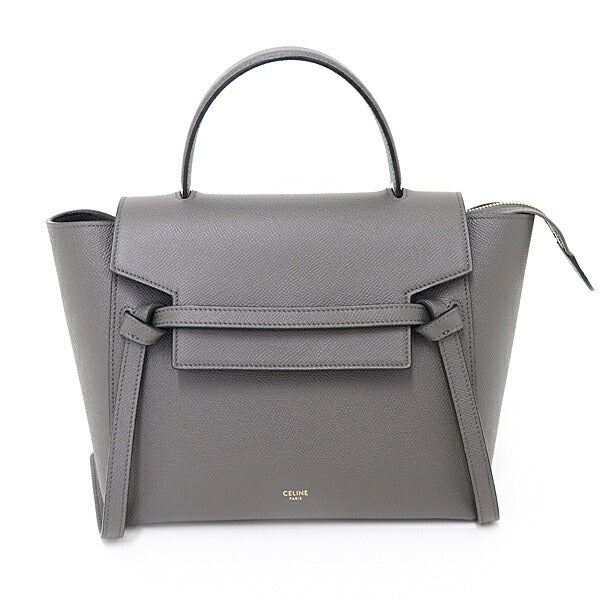 CELINE Handbag 189153ZVA.10DC Grain Calfskin Leather gray micro belt bag