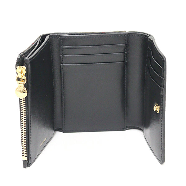 BURBERRY Tri-fold wallet Leather, Polyurethane black Burberry check Women