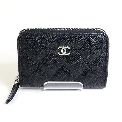 CHANEL Coin case AP0216 leather black Classic zip coin purse Women