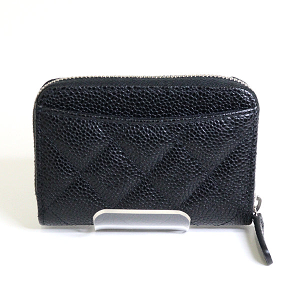 CHANEL Coin case AP0216 leather black Classic zip coin purse Women