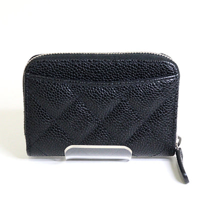 CHANEL Coin case AP0216 leather black Classic zip coin purse Women