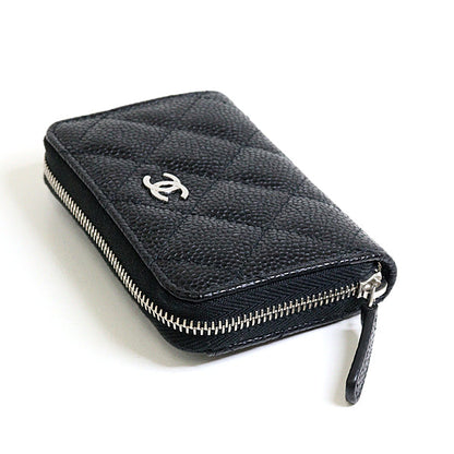 CHANEL Coin case AP0216 leather black Classic zip coin purse Women