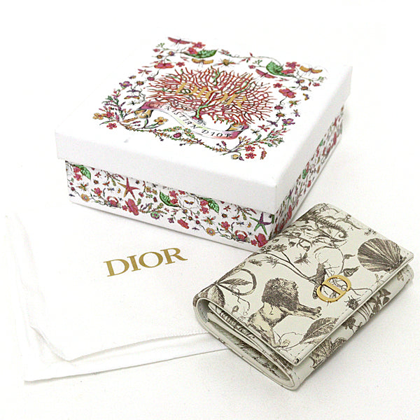 Christian Dior Bifold Wallet S5132 leather white Caro Glycine Wallet Women