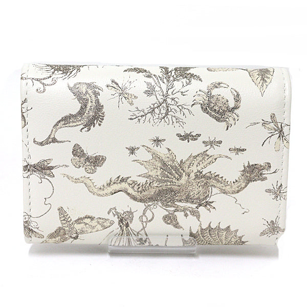 Christian Dior Bifold Wallet S5132 leather white Caro Glycine Wallet Women