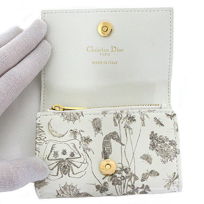 Christian Dior Bifold Wallet S5132 leather white Caro Glycine Wallet Women