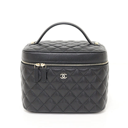 CHANEL Handbag AP2573 Matte Caviar Skin, Brass black vanity bag Timeless classic Women