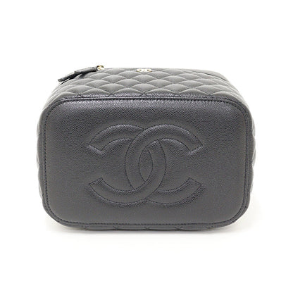CHANEL Handbag AP2573 Matte Caviar Skin, Brass black vanity bag Timeless classic Women