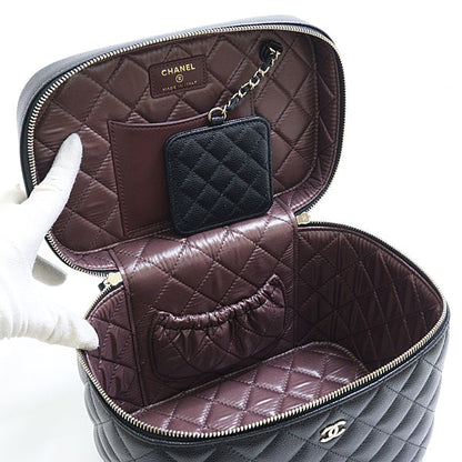 CHANEL Handbag AP2573 Matte Caviar Skin, Brass black vanity bag Timeless classic Women