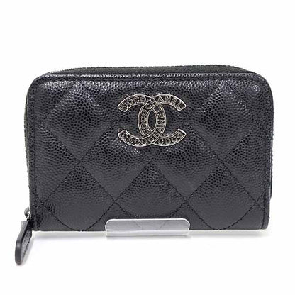 CHANEL Coin case AP3830 Matt caviar skin black Zip coin purse Women