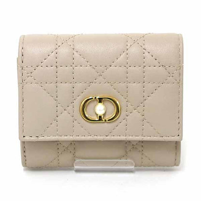 Dior Tri-fold wallet S3105UNJB lambskin beige Dior Jolie Hibiscus Wallet Women