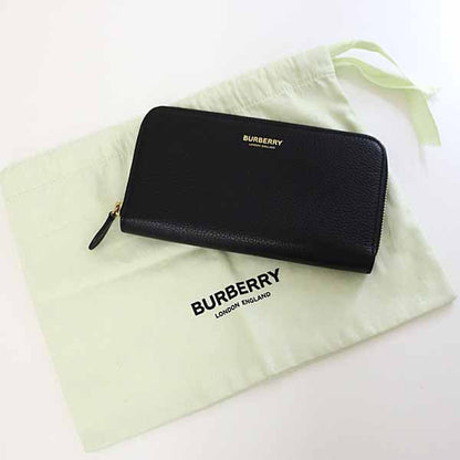 BURBERRY Long Wallet Purse 80840411 leather black Zip Around mens(Unisex)
