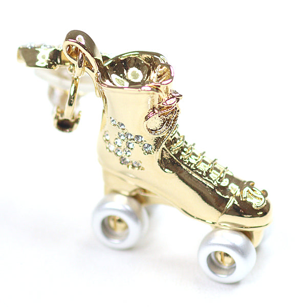 CHANEL Earring metal gold Roller Skate Earrings