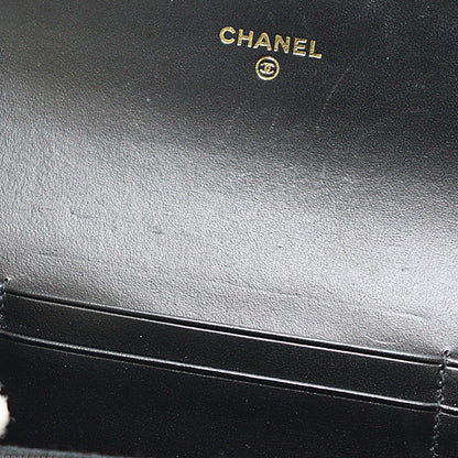 CHANEL Bifold Wallet Matt caviar skin black Medium flap wallet