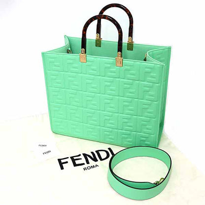 FENDI Tote Bag 8BH386 Smooth Rubbed green Sunshine Medium