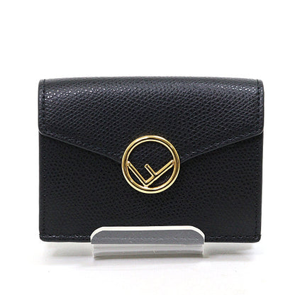 FENDI Tri-fold wallet 8M0395 leather black compact