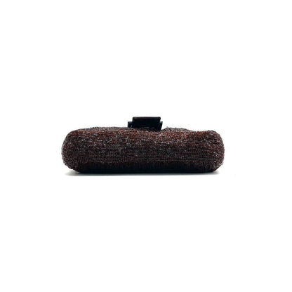 Fendi Baguette Vintage Dark Chocolate Brown Glitter Beads