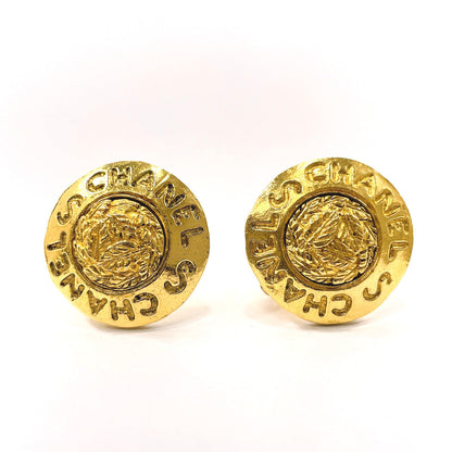 CHANEL Earring metal gold logo