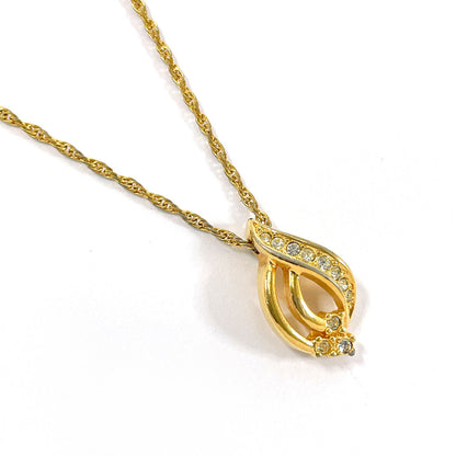 Christian Dior Necklace Gold Plated, Rhinestone gold
