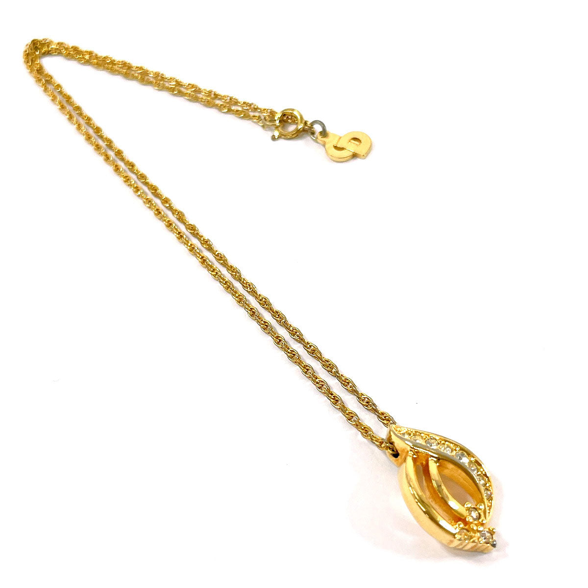 Christian Dior Necklace Gold Plated, Rhinestone gold