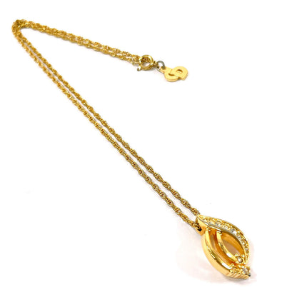 Christian Dior Necklace Gold Plated, Rhinestone gold