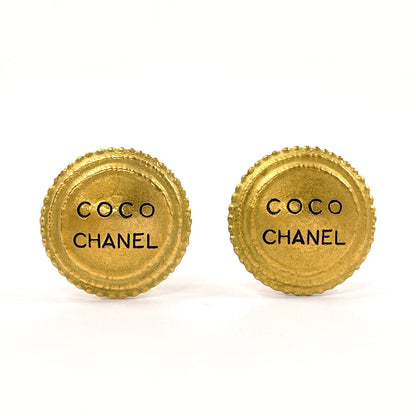 CHANEL Earring Gold Plated gold vintage logo
